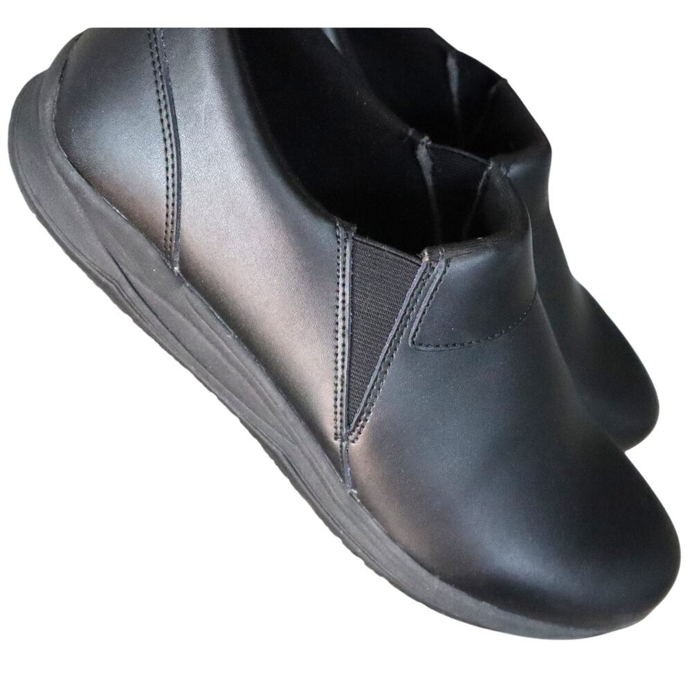 DREW Sage Black Leather Slip Resistant Shoes Work Comfort Womens 10.5 Non Slip
